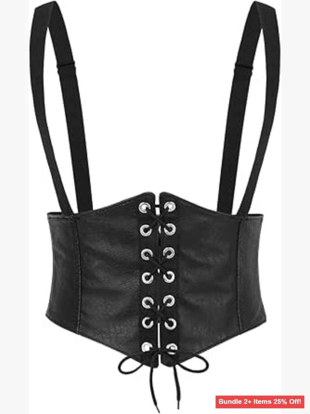 XL Faux Leather Waist Belt, Adjustable Lace-Up Corset for Renaissance Halloween